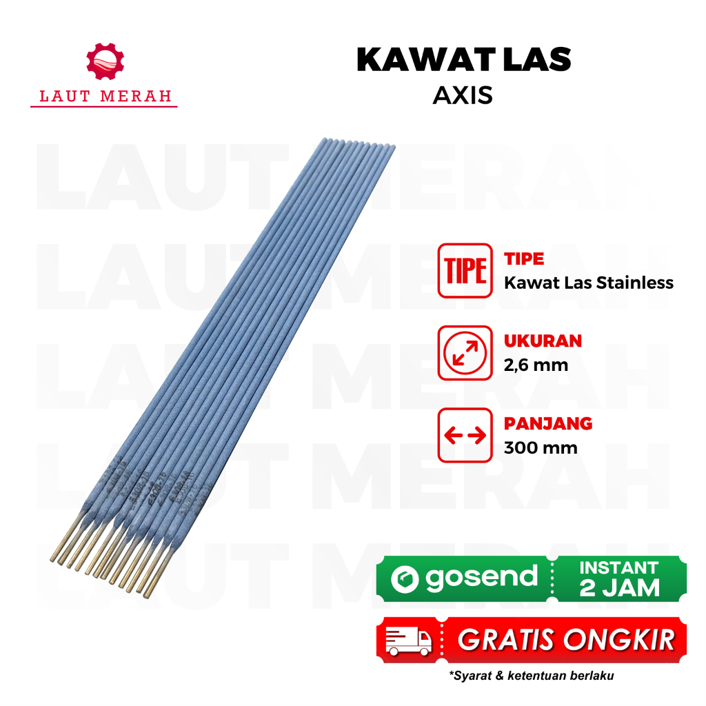 AXIS 12 PCS Kawat Las Stainless 2.6 x 300mm Kawat Las Steinless Steel