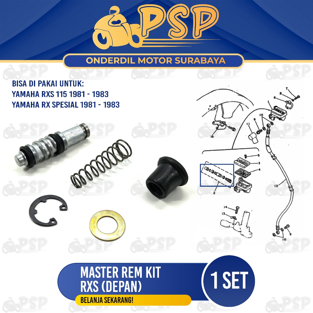 Master Rem Kit Depan RX S - Repairkit Seal Sil Cakram Depan Yamaha RX K RXS RX Z RX Spesial RX King