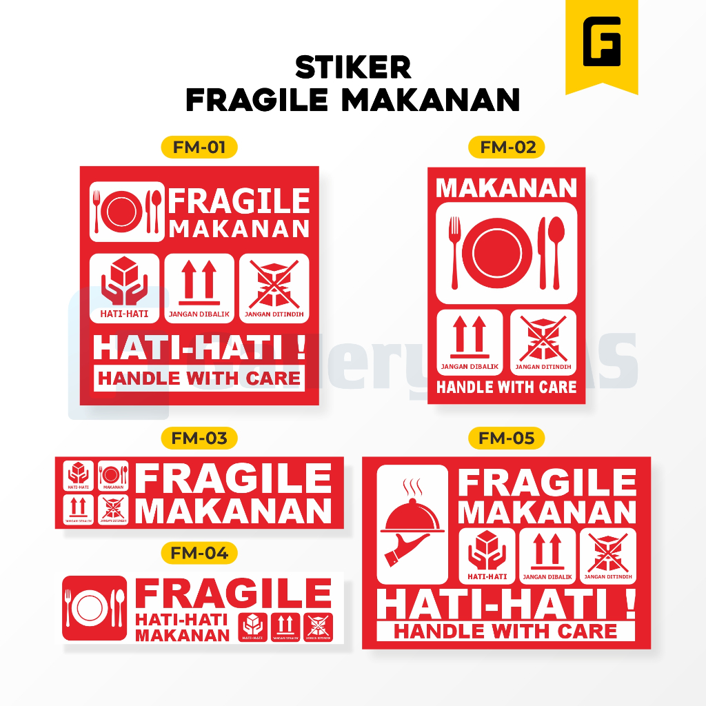 Stiker fragile makanan label fragile food sticker fragile makanan stiker food delivery Stiker Paket 