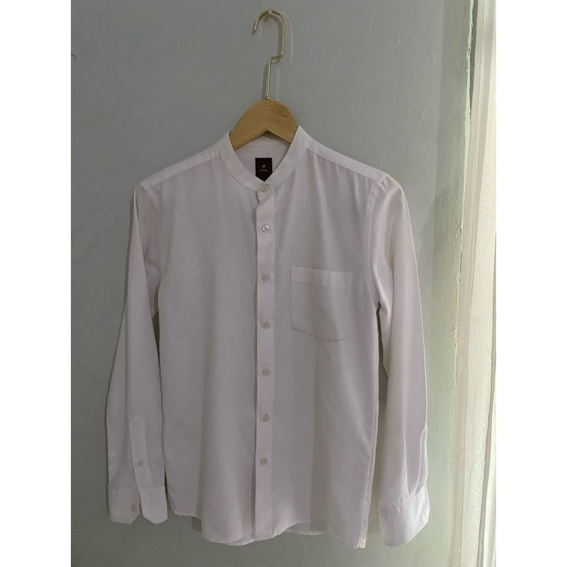 preloved kemeja koko kerah shanghai putih sanghai laki laki cowok pria manzone atasan lebaran slim f