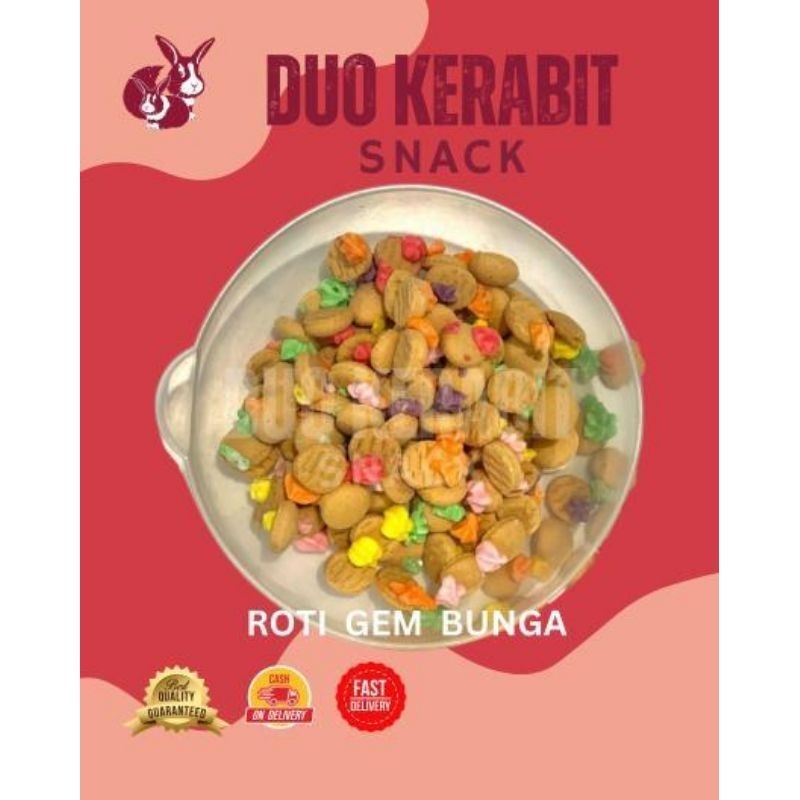 

Roti Gem Bunga Duo Kerabit Snack 250gram,500g