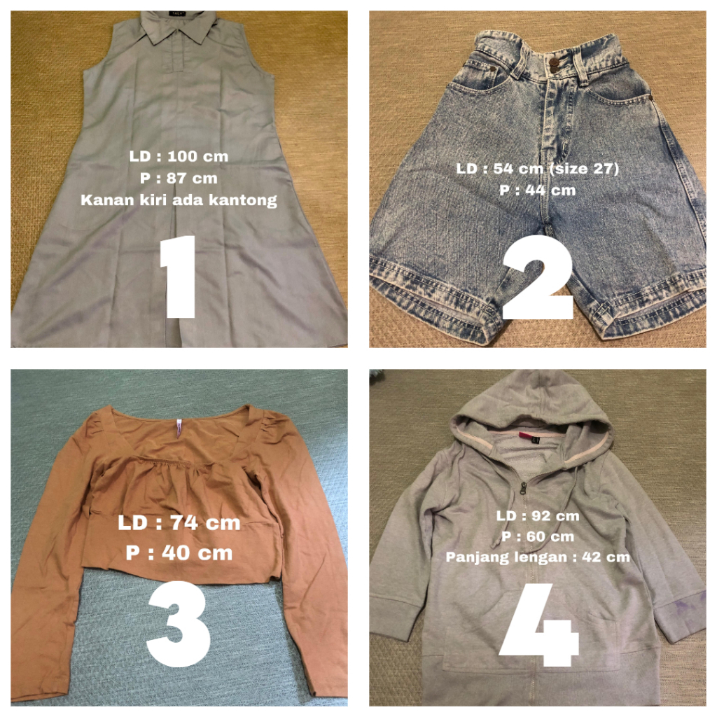 (prelovedbylua) Baju Preloved/Baju Second/Mini Dress/Midi Dress/Celana Pendek/Short Pants/Crop top/c