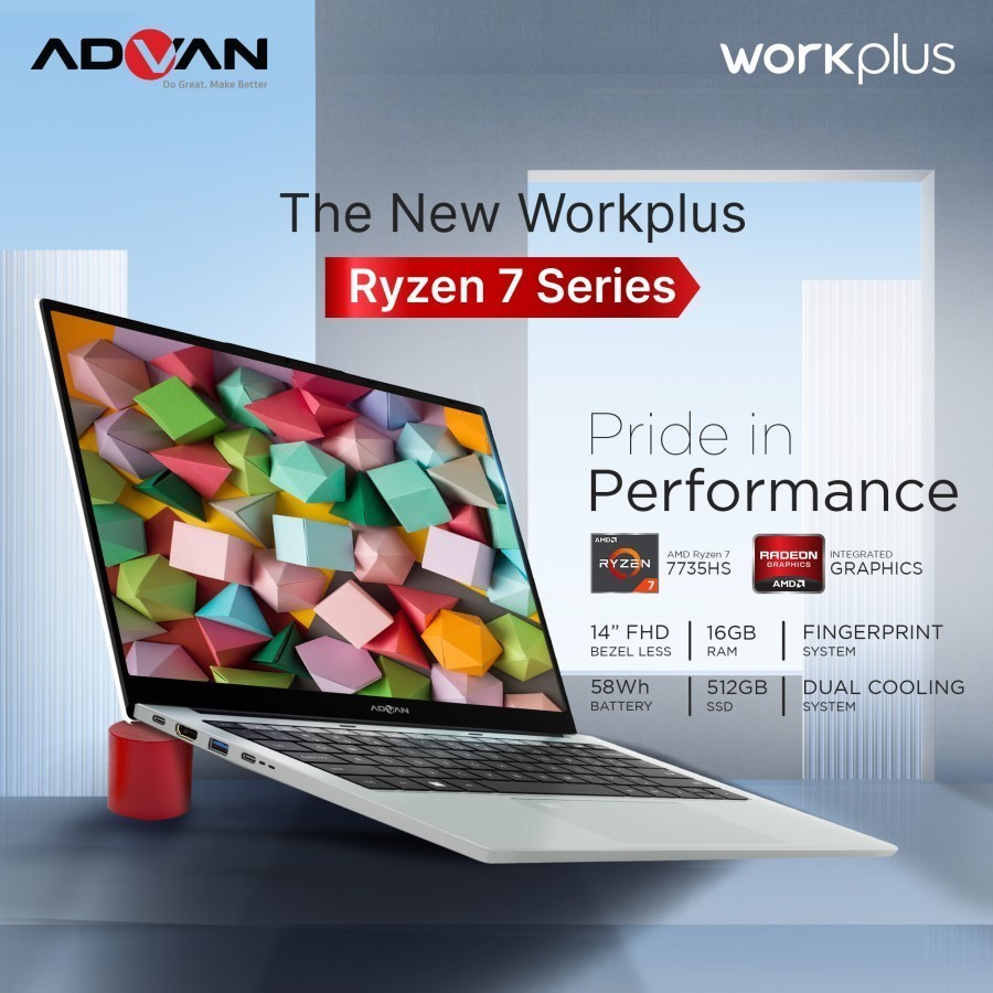 ADVAN WORKPLUS R7 AMD RYZEN 7 7735HS /16GB/512GB SSD W11 14” FHD