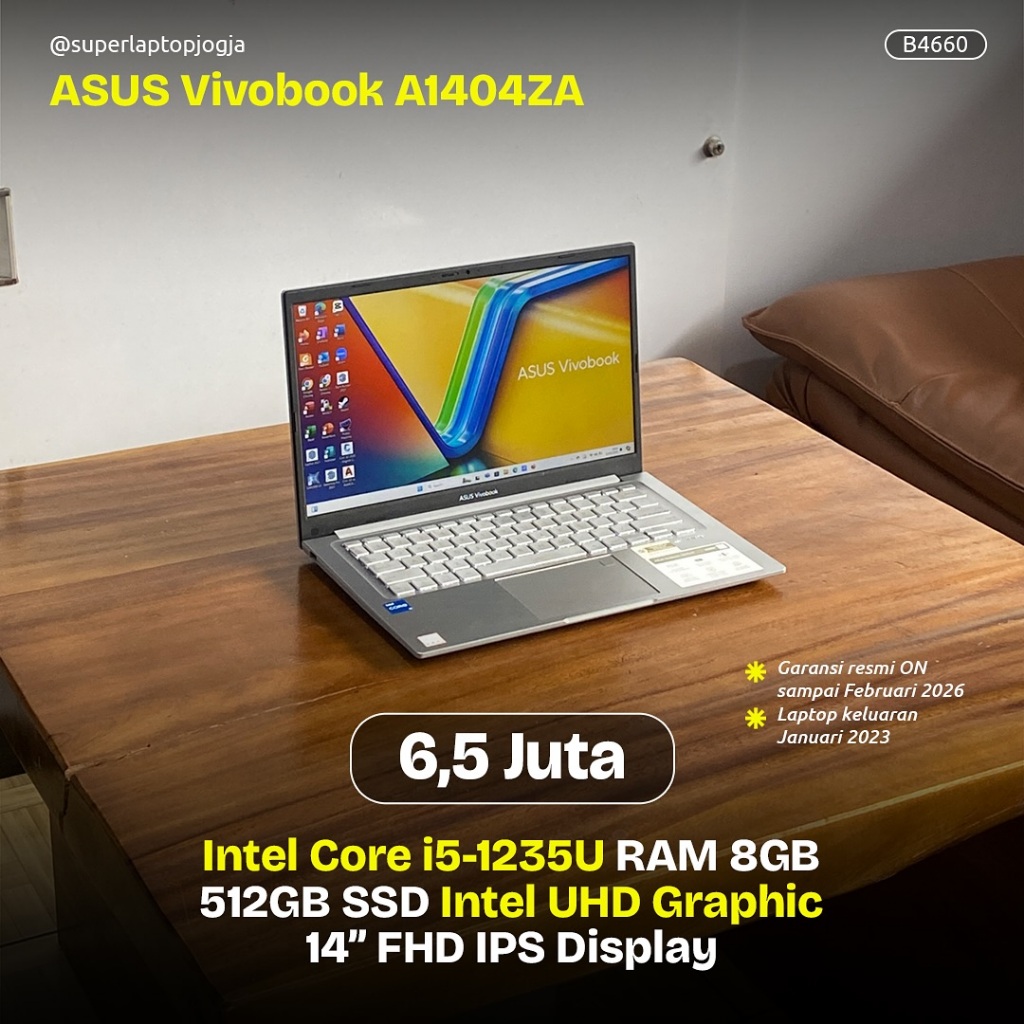 Laptop ASUS VivoBook A1404ZA Intel Core i5-1235U RAM 8GB SSD 512GB