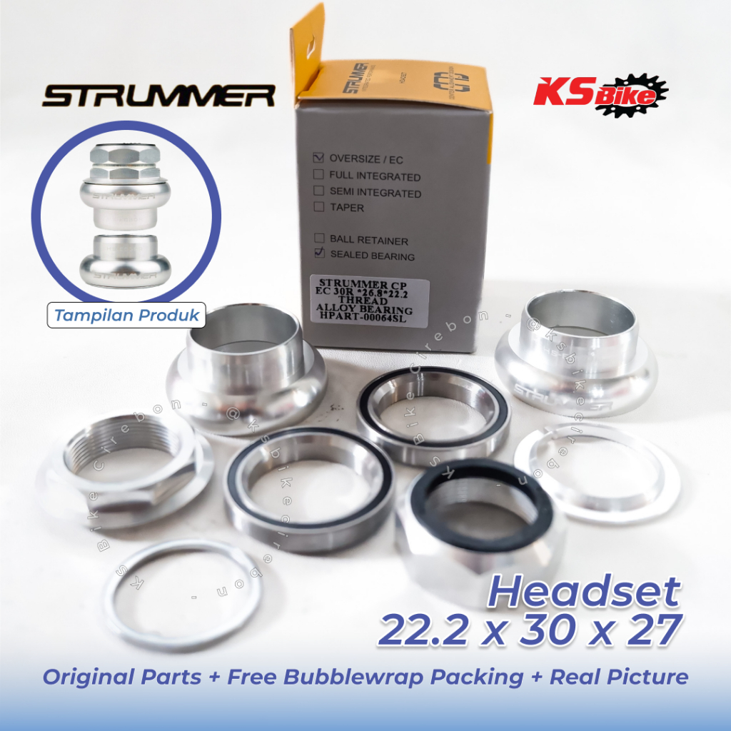 Headset Sepeda Strummer Standar Bearing Drat 22.2 HS-EC30R Komfork Kom Fork Sepeda Gunung MTB Federa