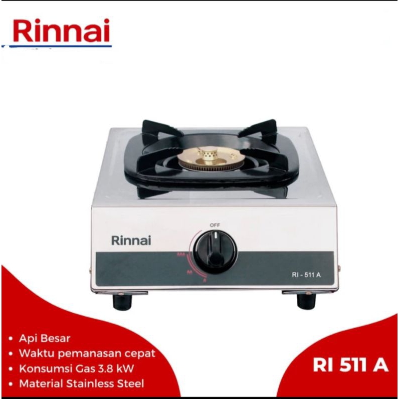 Kompor Rinnai Mata 1Api Lilin Stanlis 511A Kompor Rinnai Tungku 1 Api lilin Stanlis RI 511A