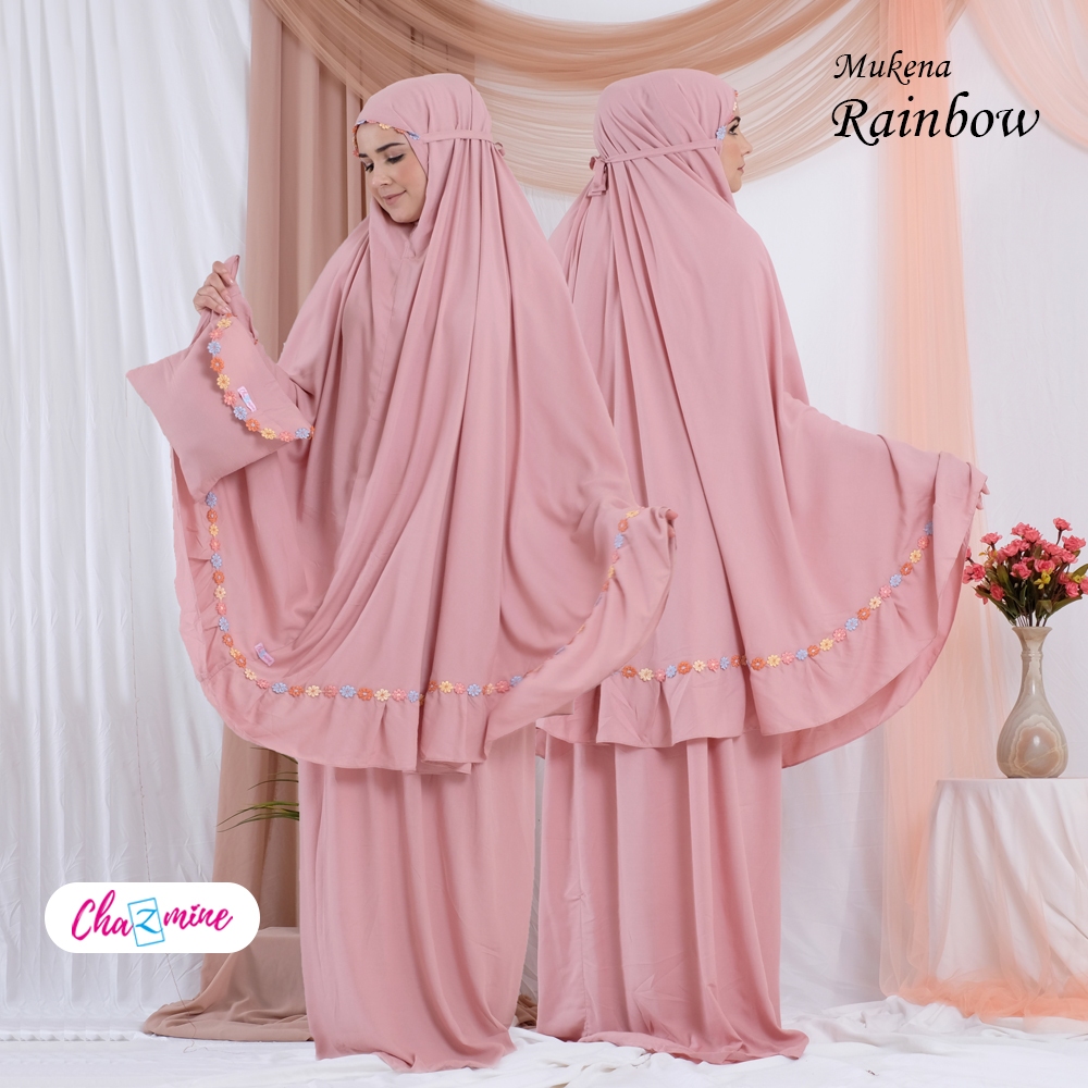Mukena Dewasa Model Rainbow Terbaru Lebaran 2025 Premium Adem Jumbo
