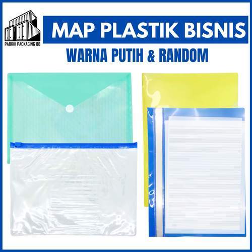 

20 PCS Map Plastik A4 Folder One Map Kancing Bussines File Folio Dokumen Clear Sleeve Mika Bening