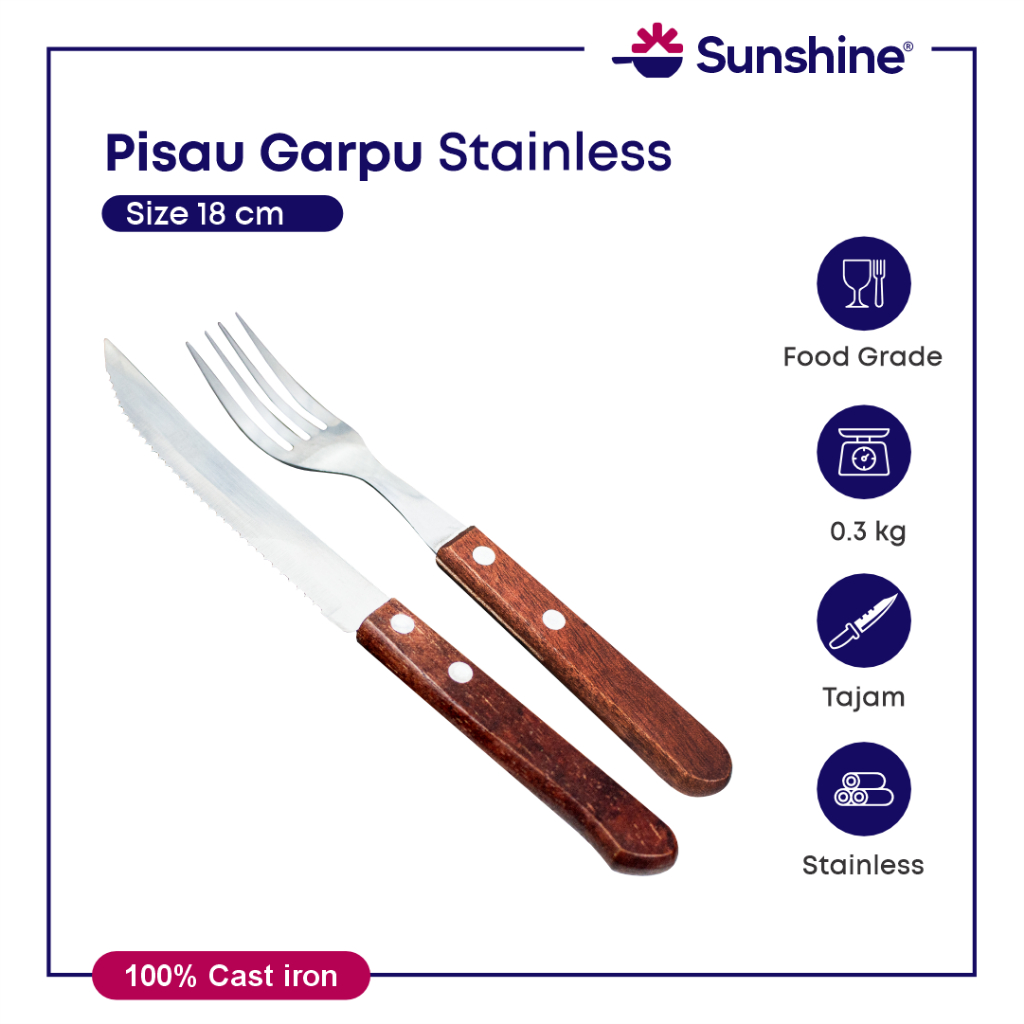 One Set Garpu Pisau Steak / Pisau Steak Stainless / Pisau Garpu Steak Set
