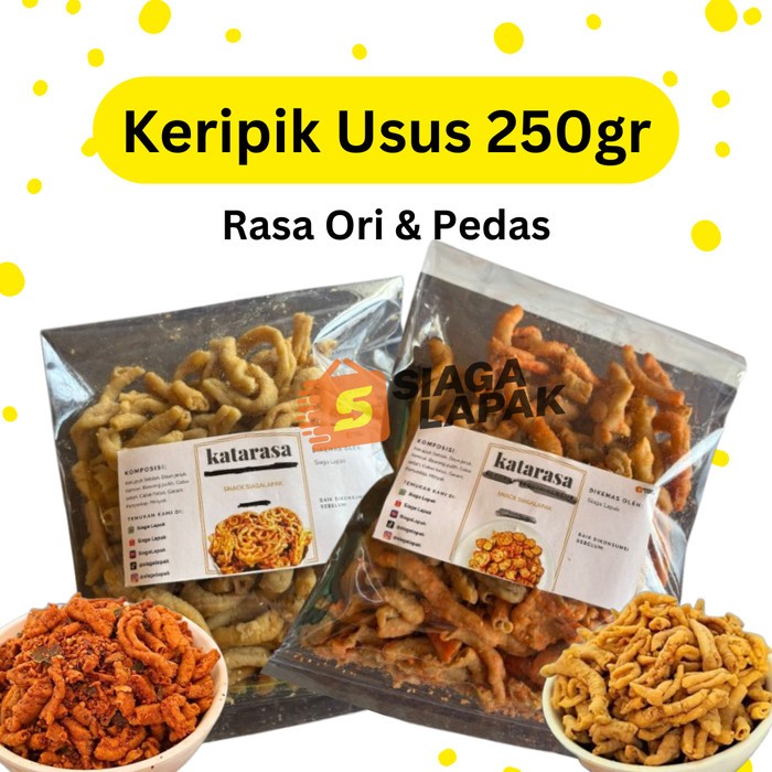 

Keripik Usus 250gr Cap Katarasa Kripik Aneka Varian Rasa Ori Pedas