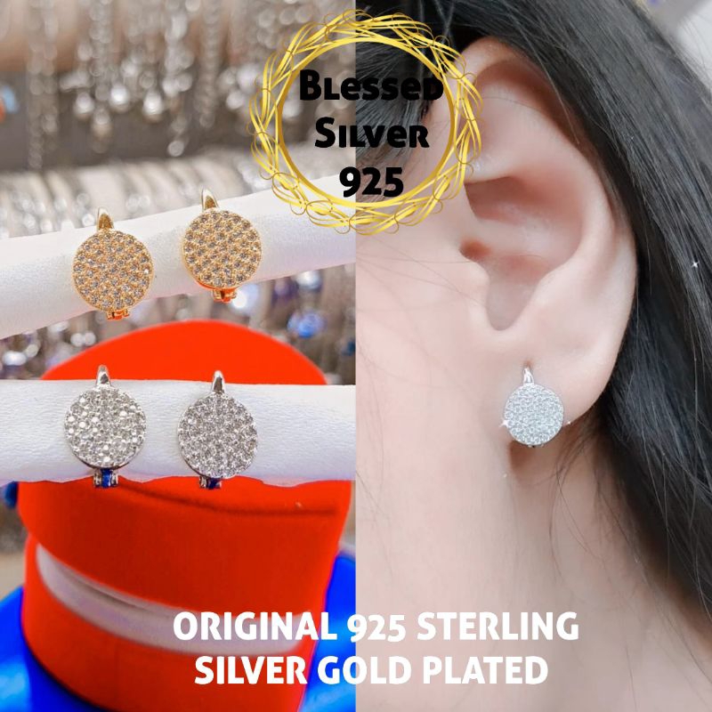 ANTING PERAK ASLI 925 LAPIS EMAS VARIASI KOIN