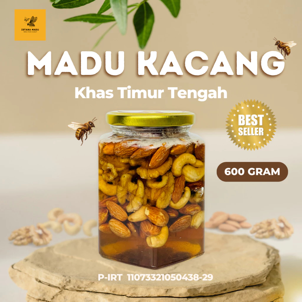 

[600 ml] Madu dengan Aneka Kacang ISTANA MADU - Madu Yaman, Madu Kacang