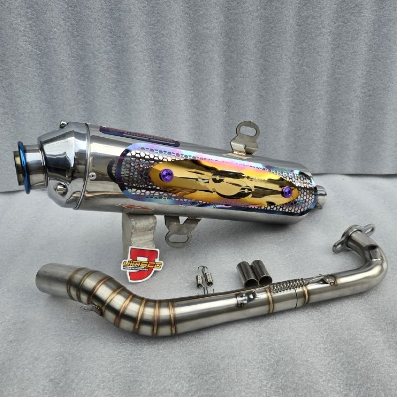 Knalpot Standar Racing in 38mm JIMSCO Type YIN-YANG Vario Nmax Aerox PCX Beat Scoopy Mio Lexi StyLo