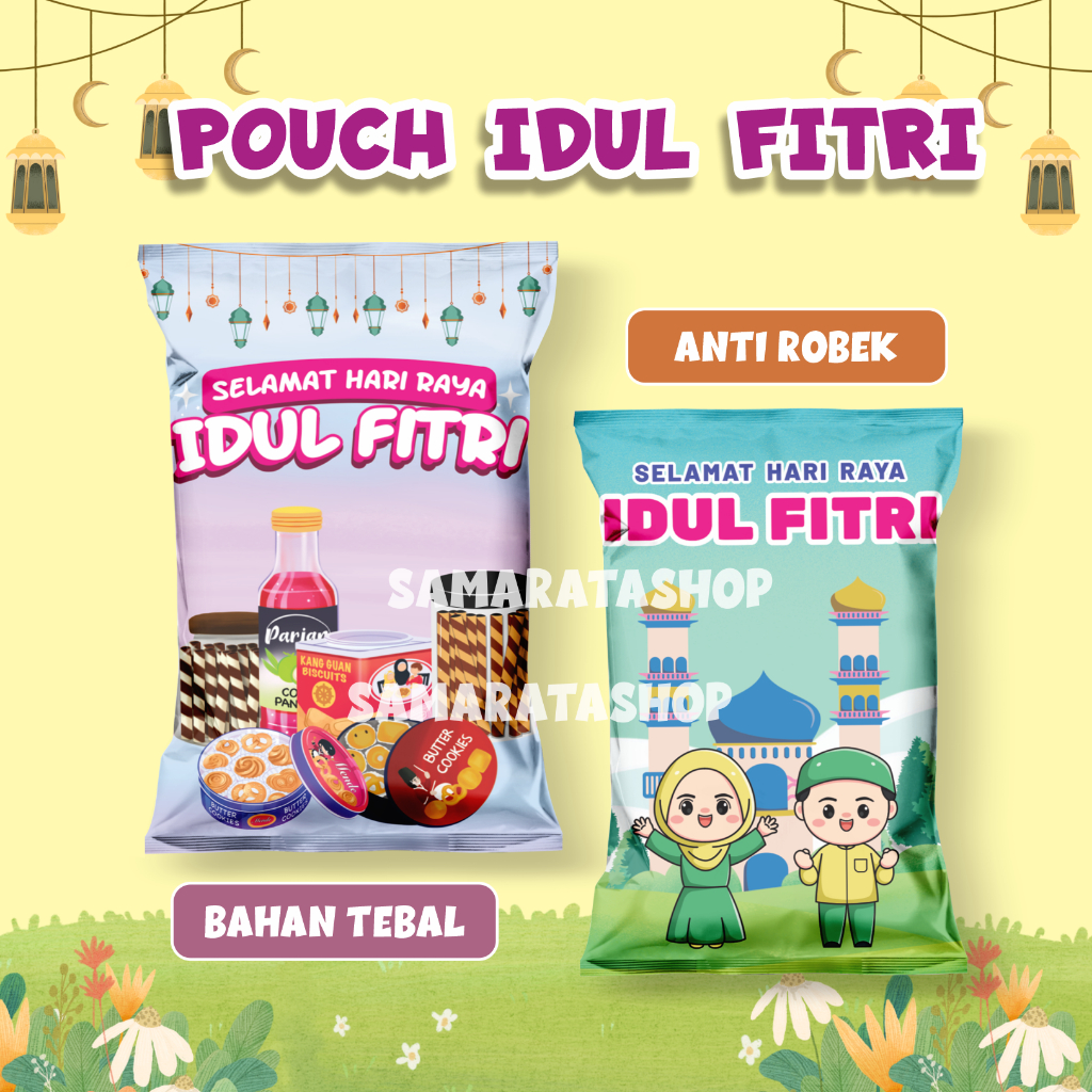 

Idul Fitri Pouch Snack Hampers Kemasan Jumbo Hadiah Snack Eid Mubarak Karakter Anak Muslim