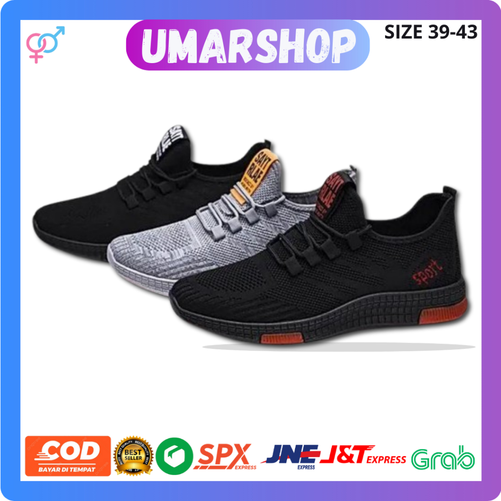 Sepatu Sneakers Sneker Casual Santai Olahraga Sport Joging Jogging Lari Sekolah Murah Original Keren