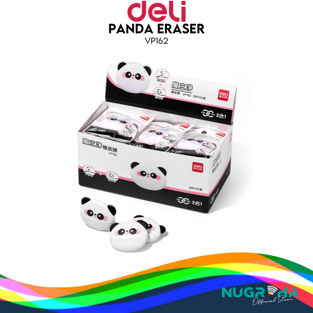 

DELI Penghapus stip eraser pensil ballpoint bentuk panda VP162