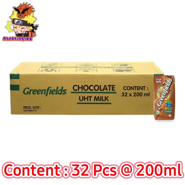 

Greenfields UHT Cokelat isi 32 Pcs @ 200ml | Katon