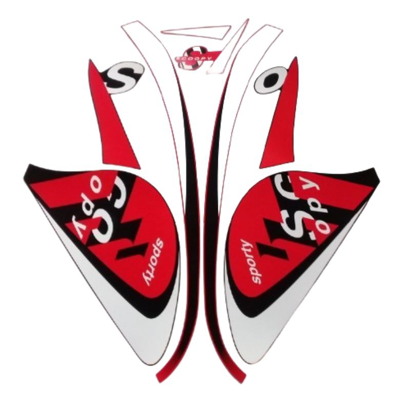 striping scoopy sporty 2020 merah -hitam