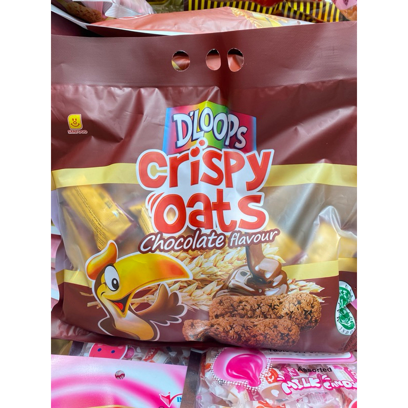 

D’LOOPS CRISPY OATS COKLAT BAG 400GR (isi 40pcs)