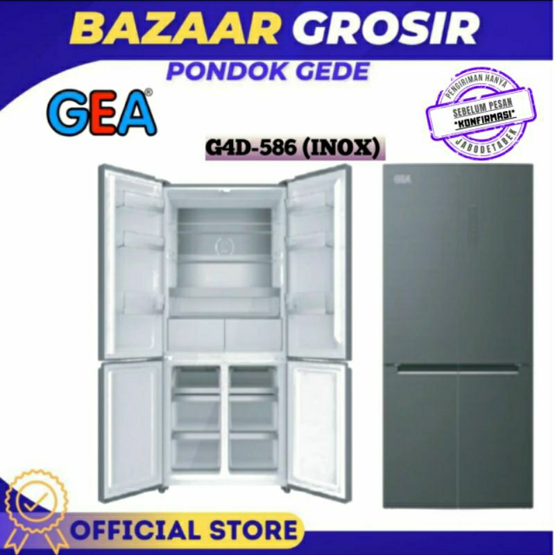 KULKAS SIDE BY SIDE GEA G4D-586 / G4D586 / G4D 586 INVERTER 586L