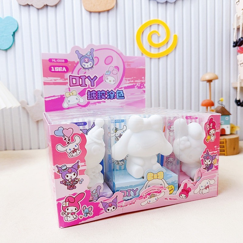 

Mainan Edukasi Lukis Sanrio Plus Cat Air/ Sanrio DIY paint painting ornaments / Mewarnai gipsum anak karakter sanrio /