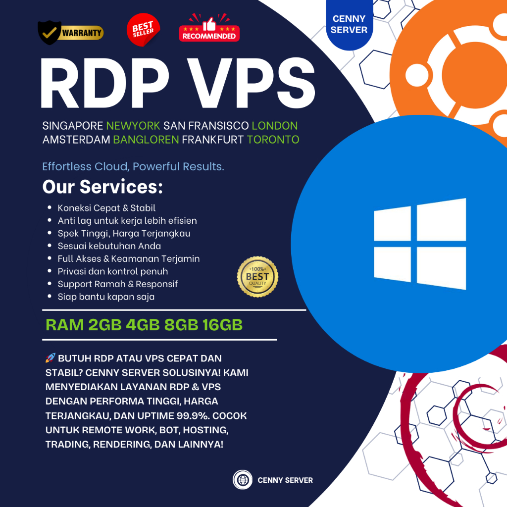 RDP Windows 1 Bulan FULL GARANSI