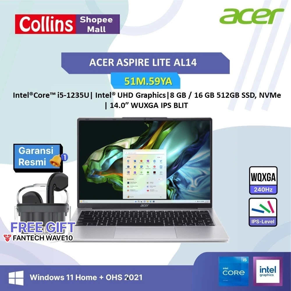 LAPTOP ACER ASPIRE LITE 14 INCH 256GB