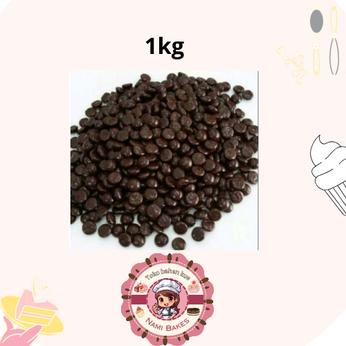 

( REPACK ) Cokelat Chip Gepeng 1kg Choco Chips Topping Isian
