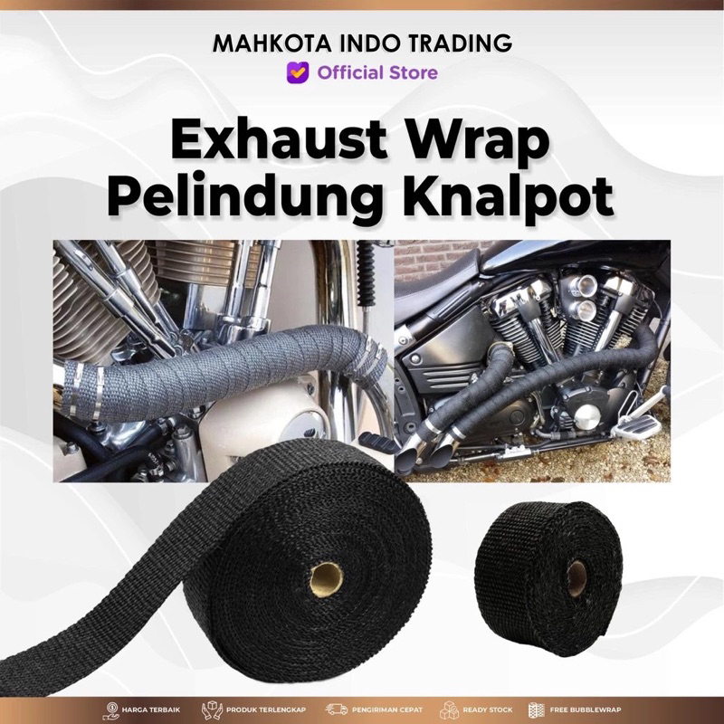 [Permeter] Lakban kain Peredam anti Panas Knalpot Motor Mobil Exhaust Wrap Original lapisan penahan 