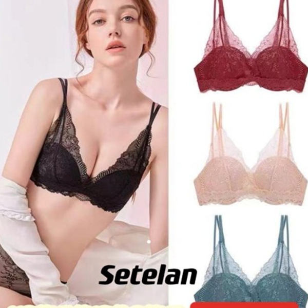 BRA /BH + CD WANITA Set 8603 UKURAN 32-38 TERDAPAT 2 WARNA KAIT Kain bordir yang nyaman