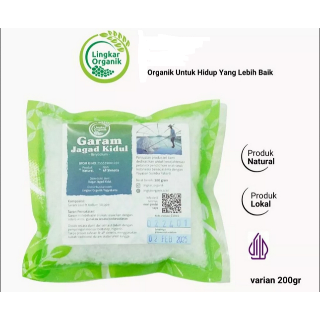 

Lingkar Organik Garam Laut 200gr Jagad Kidul