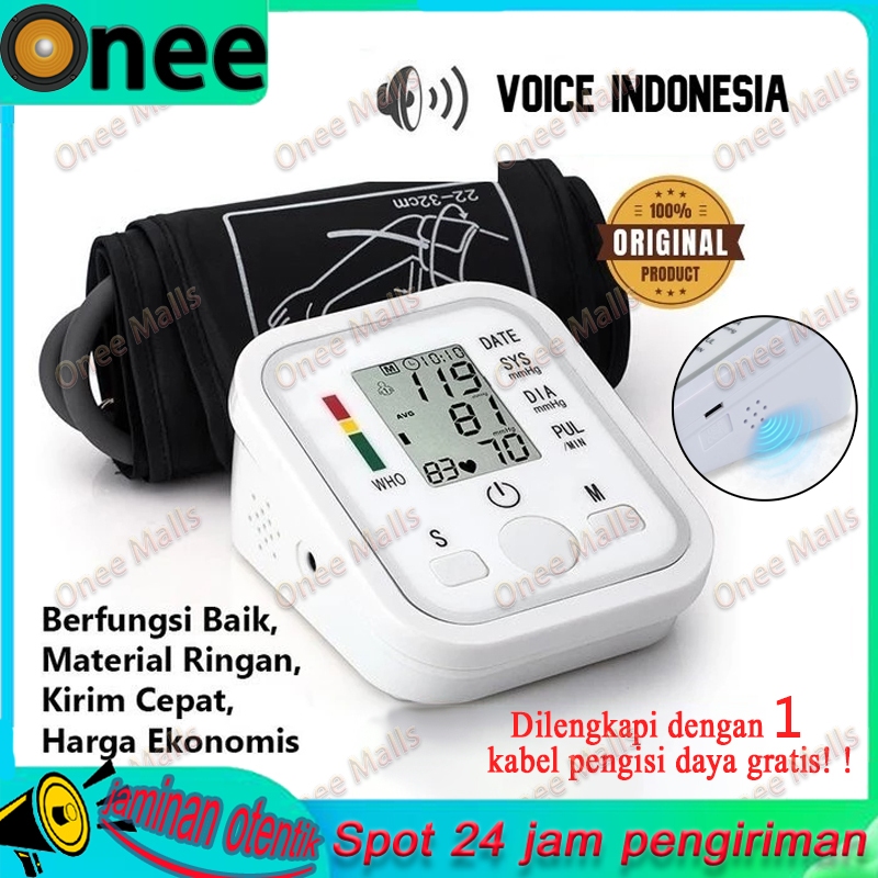 Promo  【Tensi Suara Indo】 Pengukur tekanan darah Tensimeter digital Tensi sphygmomanometer Tensi oto