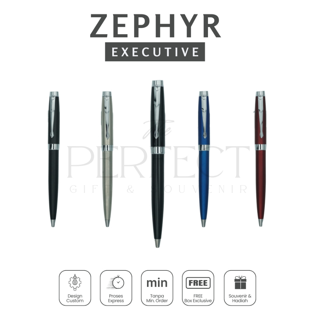 

Zephyr Executive Pen Ballpoint Free Box Custom Grafir Exclusive Promosi Gift Kado Souvenir