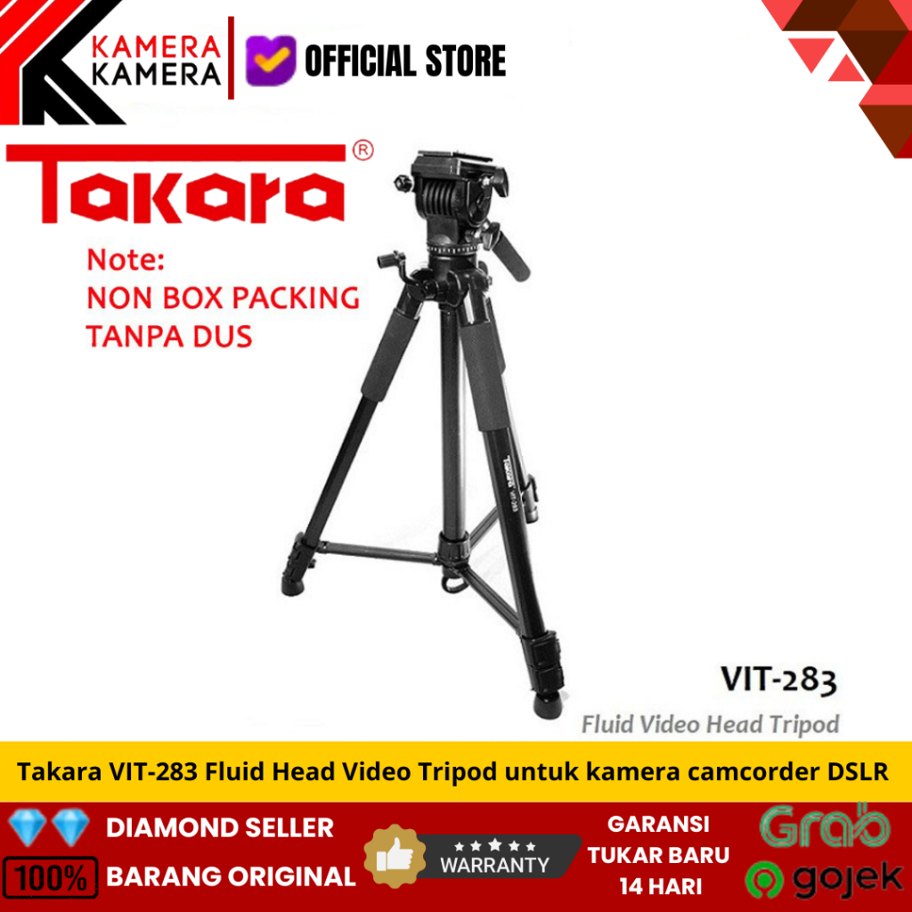 Tripod kamera Dslr Takara VIT-283 Video Tripod + tripod bag for DSLR & Mirrorless
