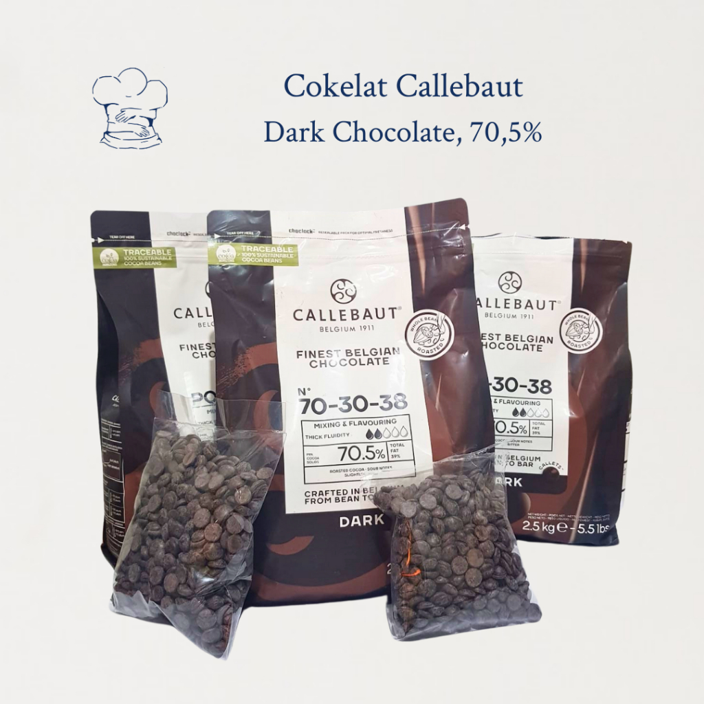 

Callebaut Dark Chocolate 70,5% - 70-30-38 (Repack), Coklat Couverture Premium