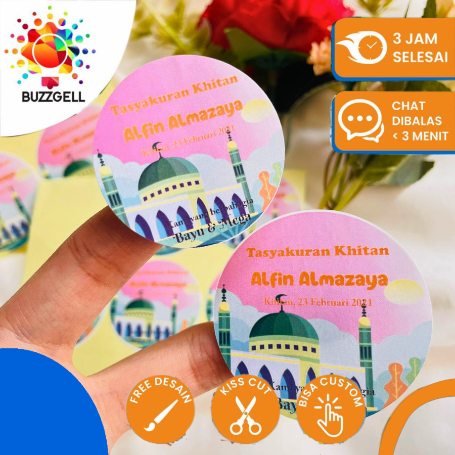 

12-15 Stiker khitanan bulat desain gratis sticker chromo bulat untuk khitanan req kata kata