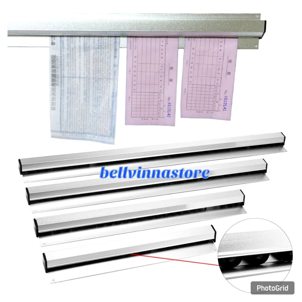 

One Two Cups Holder Gantungan Kertas Pesanan Restoran Menu Order Bill 50cm - JWA9 - Silver