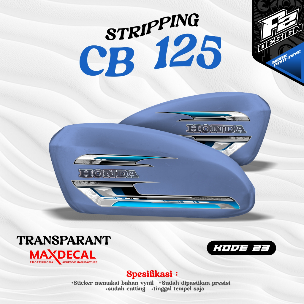 STIKER TANGKI CB POLOS CB BATIK STRIPING CB 125 CB 100 CB GLATIK kode 23