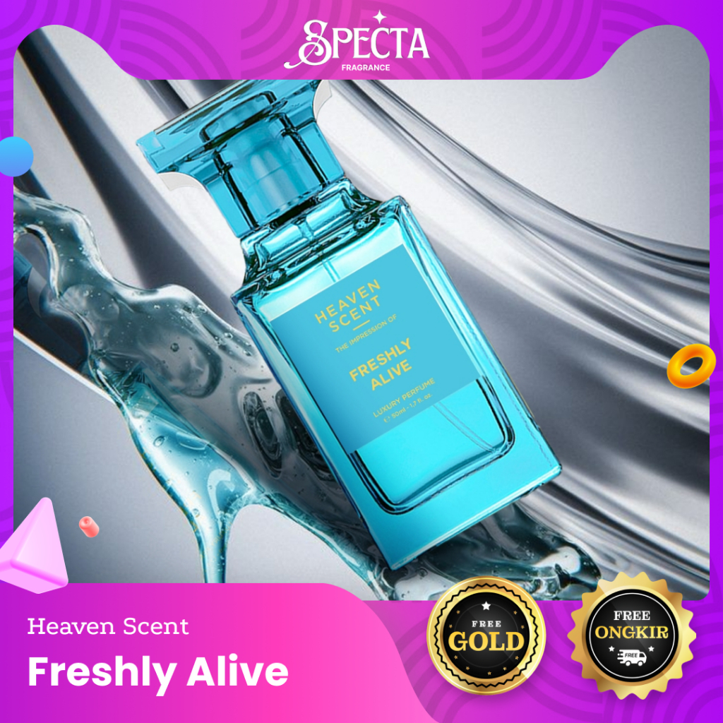 Heaven Scent Parfum FRESHLY ALIVE (FREE GOLD) ORIGINAL 50 ml OFFICIAL PARTNER Farfum Wanita Pria Nem