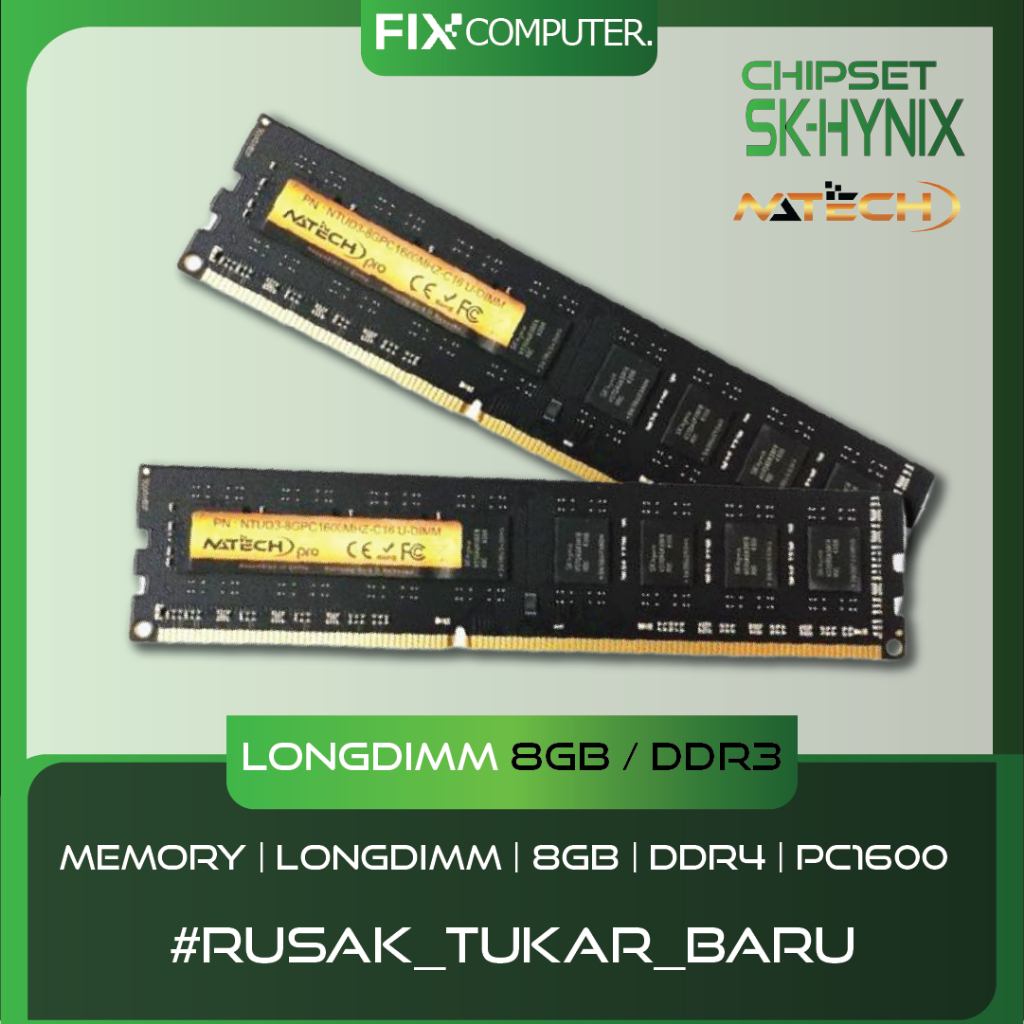 RAM PC LONGDIMM DDR3 4GB 8GB PC1600