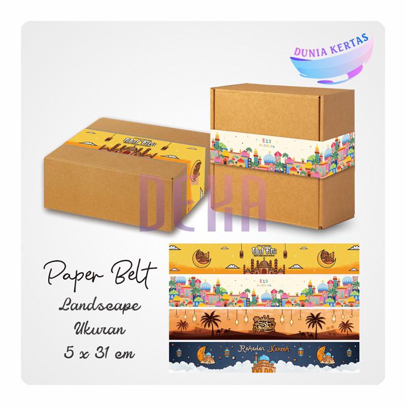 

Paper Belt Lebaran idul fitri isi 10 pcs / sabuk kertas panjang parcel lebaran idul fitri / sabuk toples kue