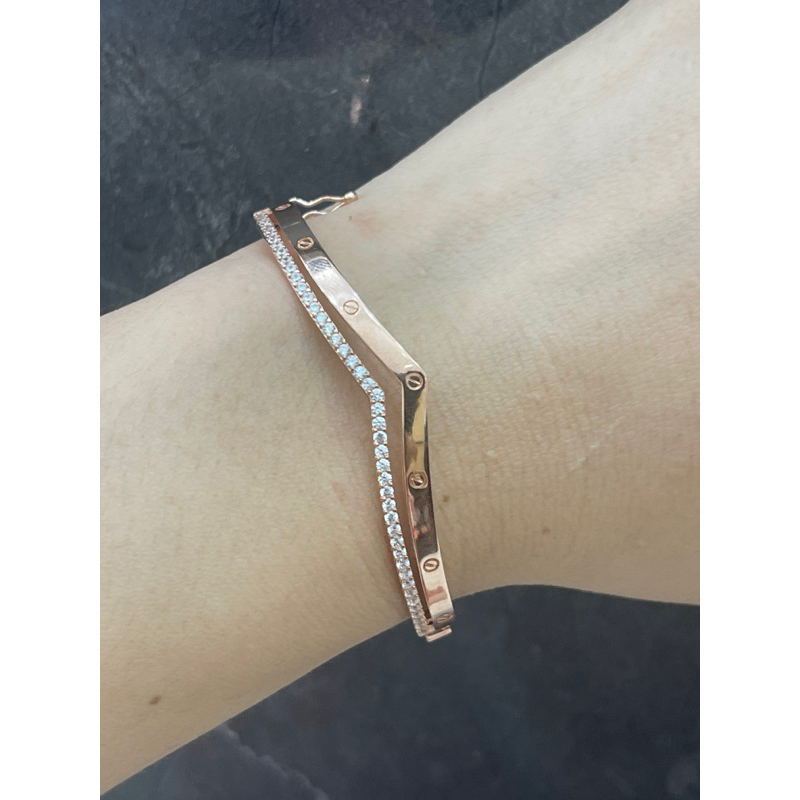 gelang branded emas asli kadar 750 gelang love rose gold