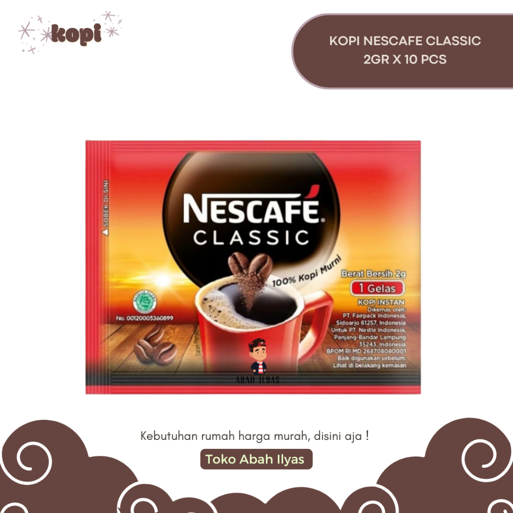 

Nescafe Classic 2gr Sachet Isi 10 Pcs