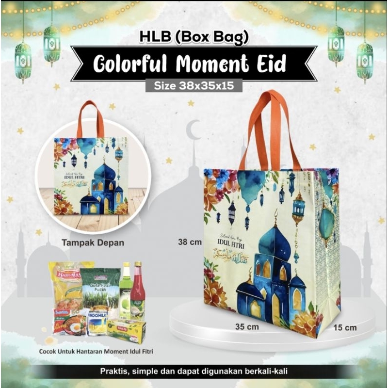 

TAS PARCEL LEBARAN IDUL FITRI JUMBO SIZE 38x35x15 MUAT 10KG HAMPERS LAMINASI SPUNBOND