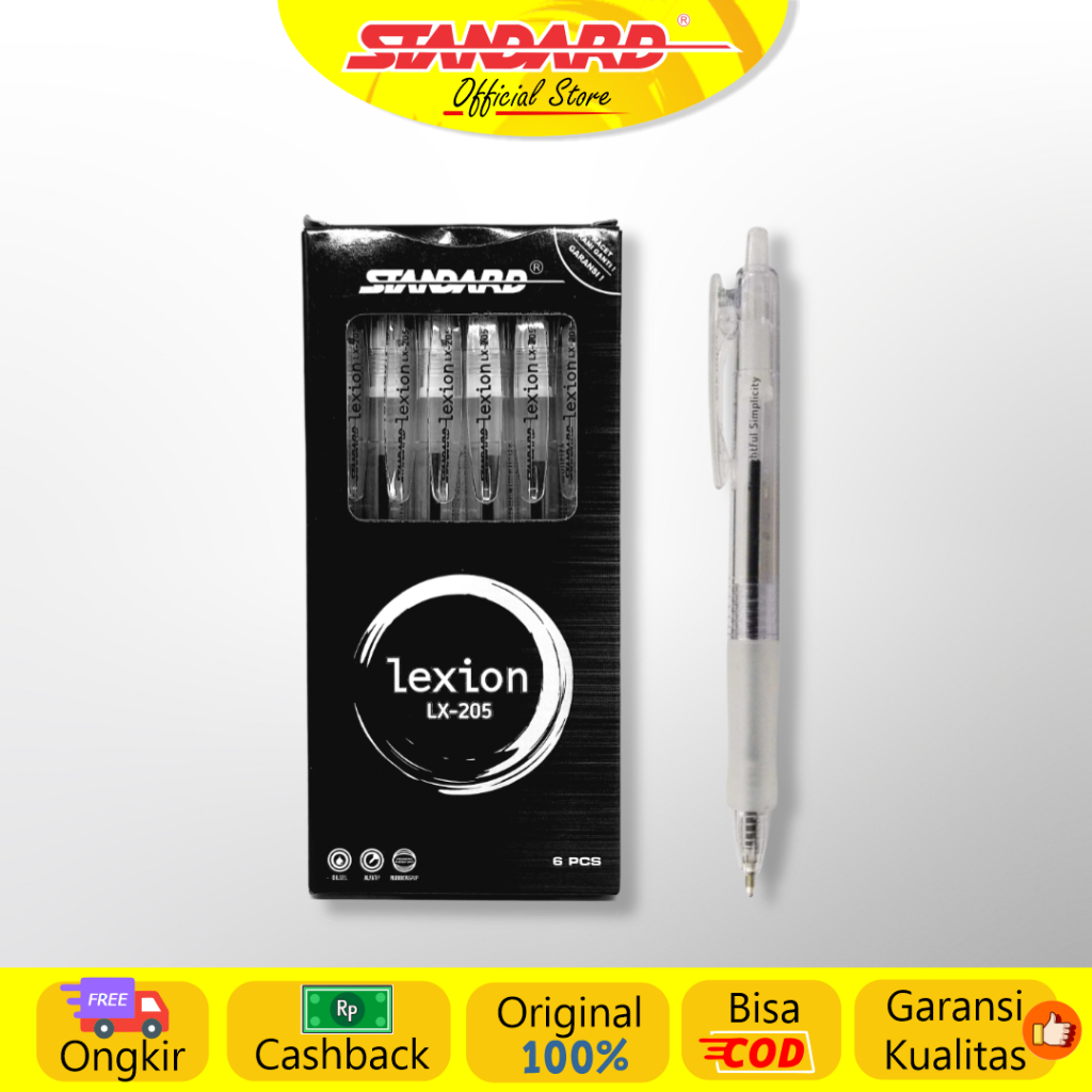 

Standard - Pen Lexion 1.0 LX-205 Black / Tinta Warna Hitam ( Pulpen, Pena, Ballpoint )
