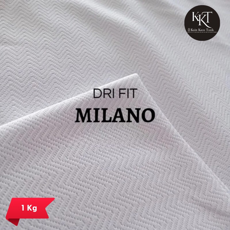 Kain Bahan Jersey Dryfit Milano Dry-Fit Premium Putih Kiloan