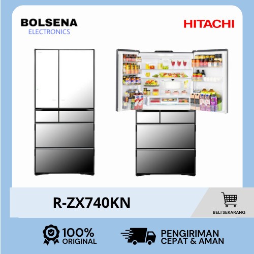 HITACHI R-ZX740KN / RZX740KN X Kulkas Multi Door Japan Series 572L
