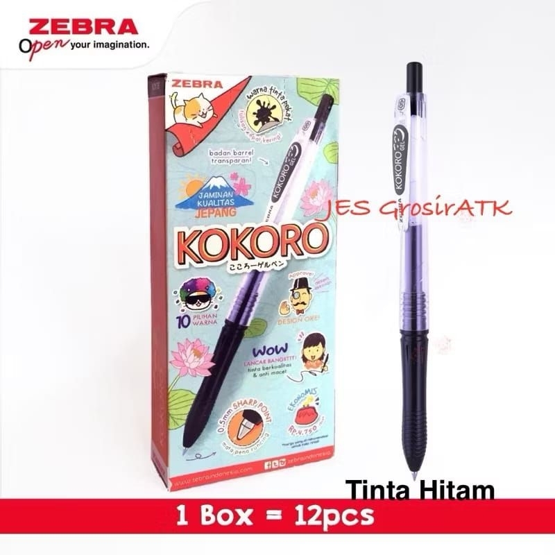 

Pen ZEBRA KOKORO 0,5 Black / Pulpen kokoro hitam