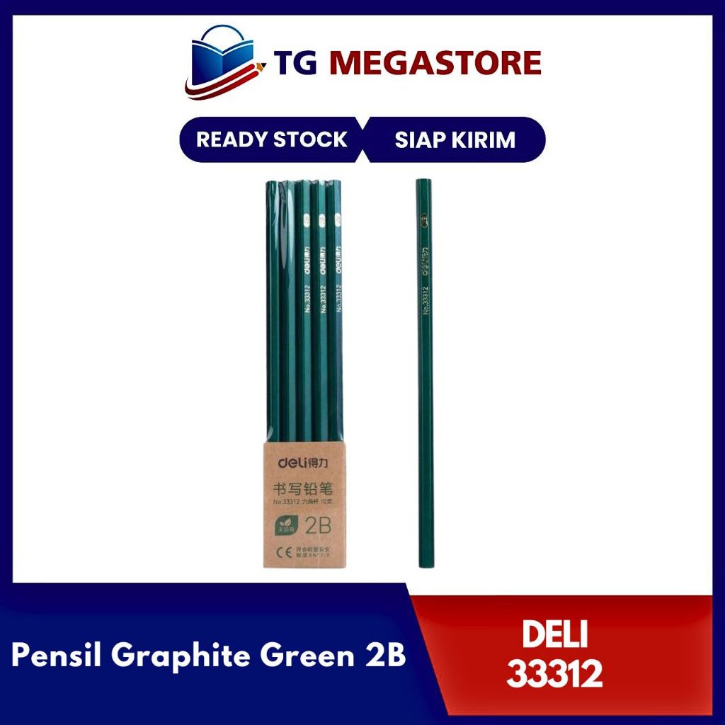 

Pensil Deli Graphite Green 2B- 33312