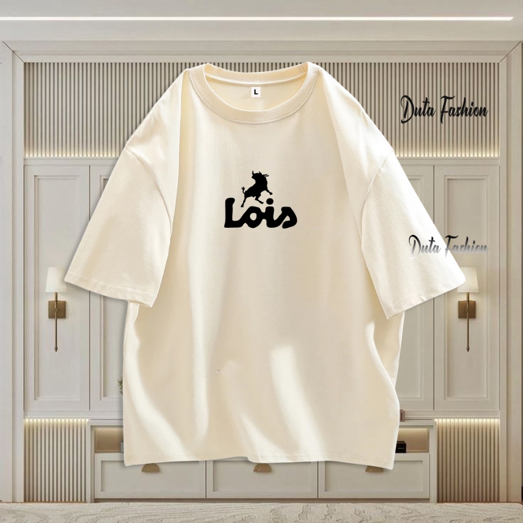 T Shirt Kaos Distro Lois Text Hitam Distro Lengan Pendek Baju Unisex